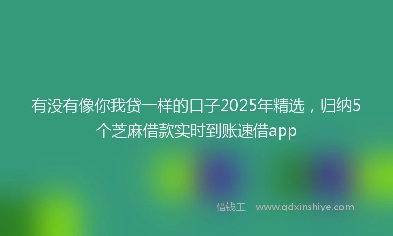 有没有像你我贷一样的口子2025年精选，归纳5个芝麻借款实时到账速借app