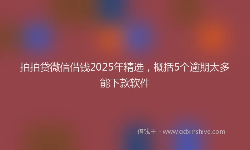 拍拍贷微信借钱2025年精选，概括5个逾期太多能下款软件