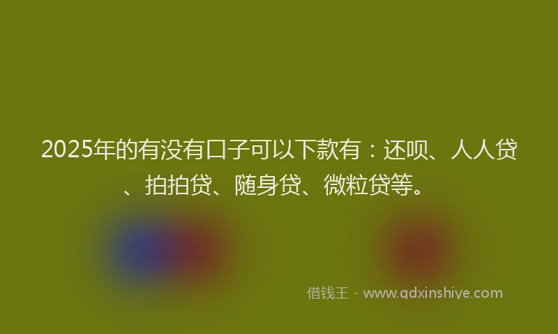 2025年的有没有口子可以下款有：还呗、人人贷、拍拍贷、随身贷、微粒贷等。