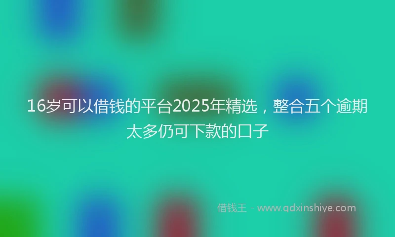 16岁可以借钱的平台2025年精选，整合五个逾期太多仍可下款的口子