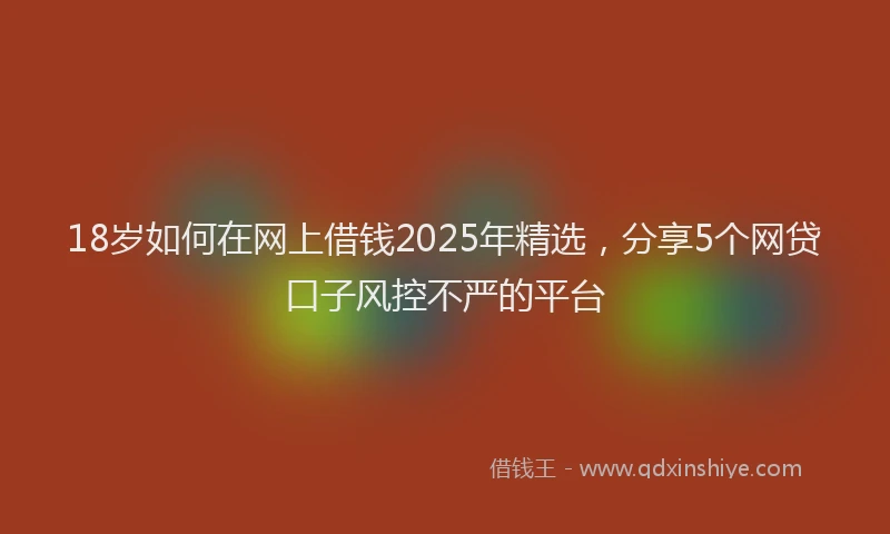 18岁如何在网上借钱2025年精选，分享5个网贷口子风控不严的平台