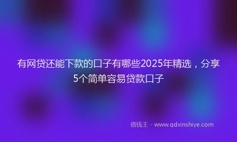 有网贷还能下款的口子有哪些2025年精选，分享5个简单容易贷款口子