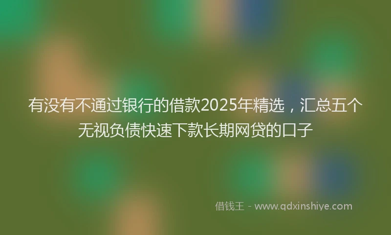 有没有不通过银行的借款2025年精选，汇总五个无视负债快速下款长期网贷的口子