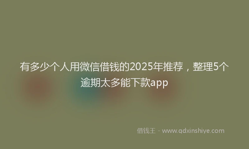有多少个人用微信借钱的2025年推荐，整理5个逾期太多能下款app