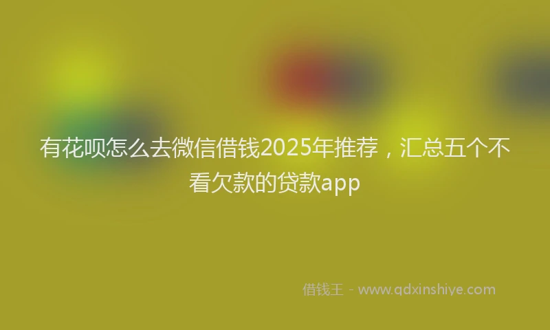 有花呗怎么去微信借钱2025年推荐，汇总五个不看欠款的贷款app