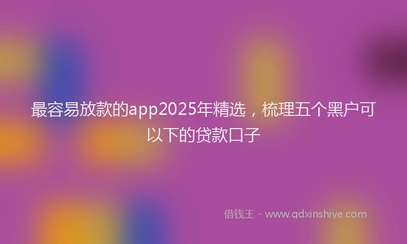 最容易放款的app2025年精选，梳理五个黑户可以下的贷款口子