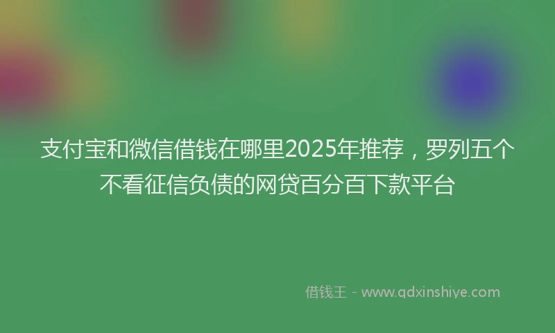 支付宝和微信借钱在哪里2025年推荐，罗列五个不看征信负债的网贷百分百下款平台