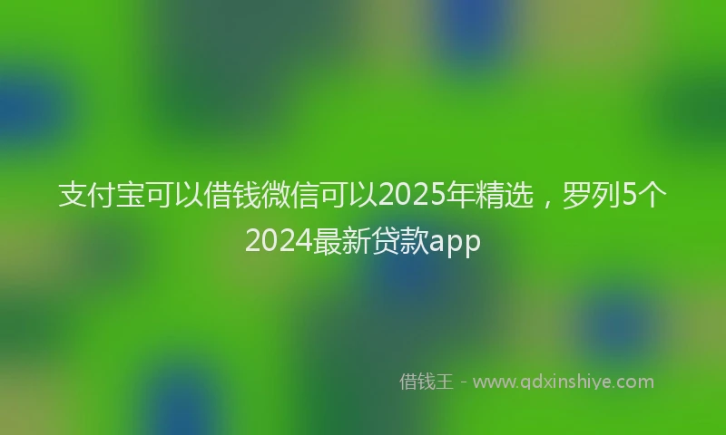 支付宝可以借钱微信可以2025年精选，罗列5个2024最新贷款app