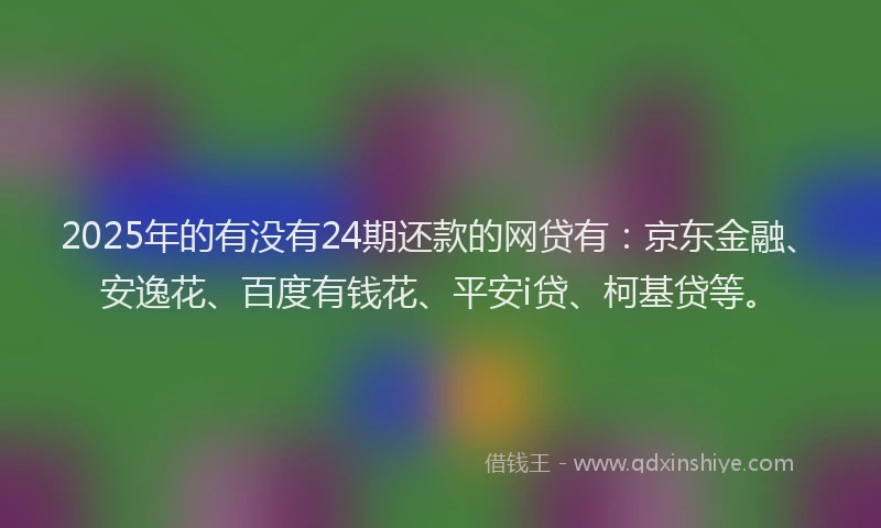 2025年的有没有24期还款的网贷有：京东金融、安逸花、百度有钱花、平安i贷、柯基贷等。