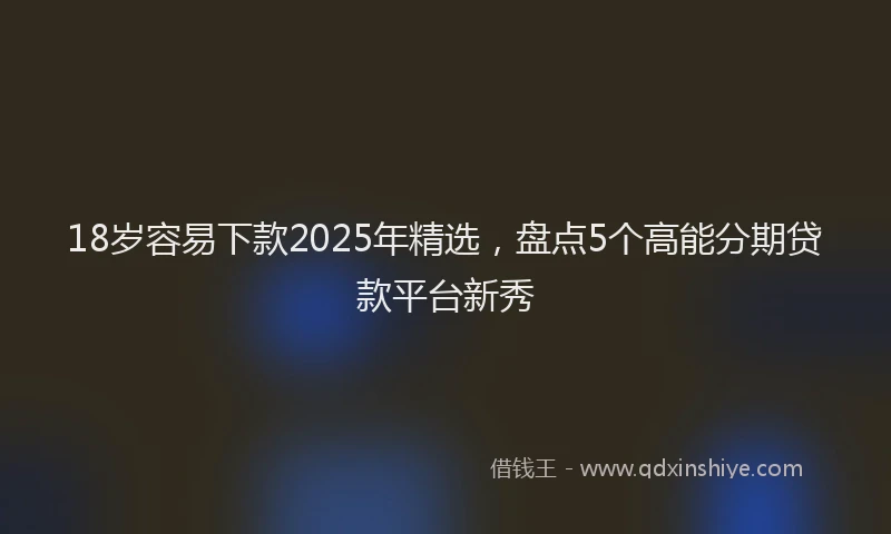 18岁容易下款2025年精选，盘点5个高能分期贷款平台新秀