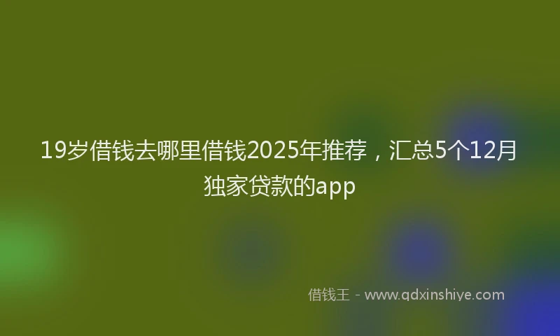 19岁借钱去哪里借钱2025年推荐，汇总5个12月独家贷款的app