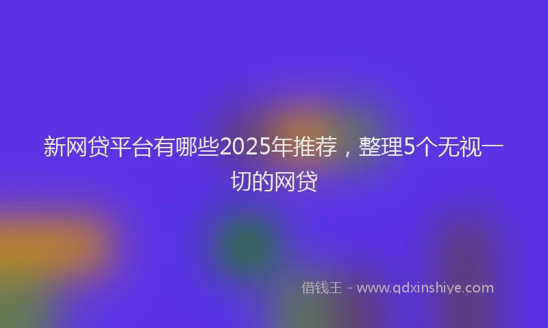 新网贷平台有哪些2025年推荐，整理5个无视一切的网贷