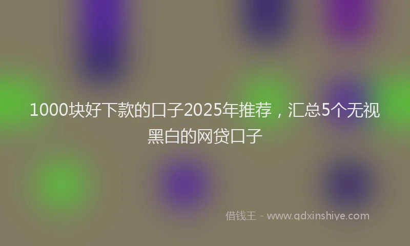 1000块好下款的口子2025年推荐，汇总5个无视黑白的网贷口子