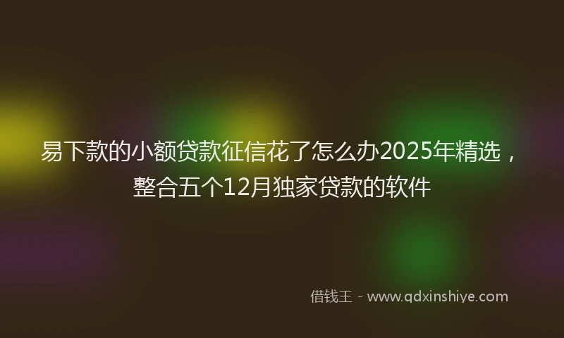 易下款的小额贷款征信花了怎么办2025年精选，整合五个12月独家贷款的软件