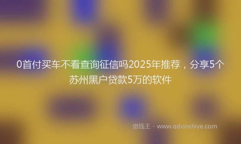 0首付买车不看查询征信吗2025年推荐，分享5个苏州黑户贷款5万的软件