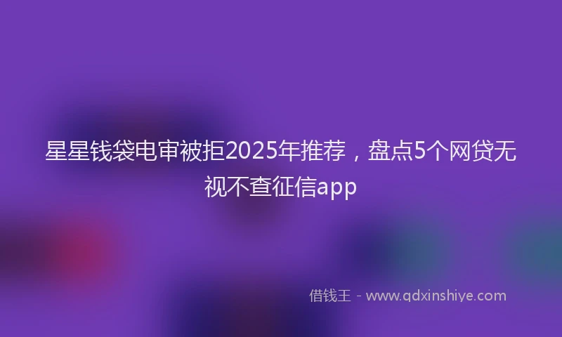 星星钱袋电审被拒2025年推荐，盘点5个网贷无视不查征信app