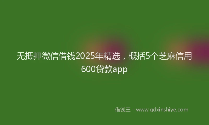 无抵押微信借钱2025年精选，概括5个芝麻信用600贷款app