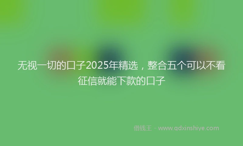 无视一切的口子2025年精选，整合五个可以不看征信就能下款的口子