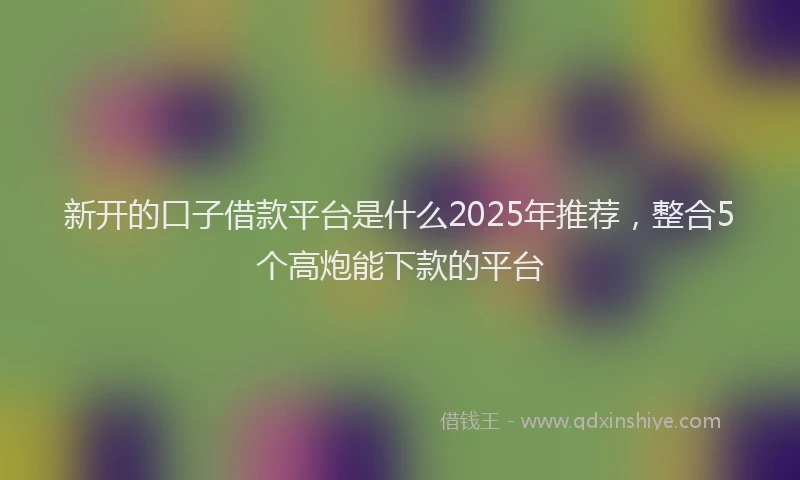 新开的口子借款平台是什么2025年推荐，整合5个高炮能下款的平台