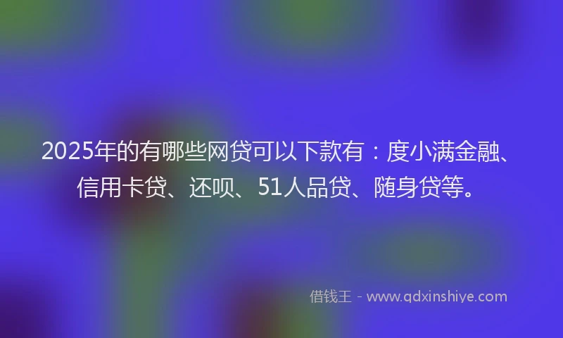 2025年的有哪些网贷可以下款有：度小满金融、信用卡贷、还呗、51人品贷、随身贷等。