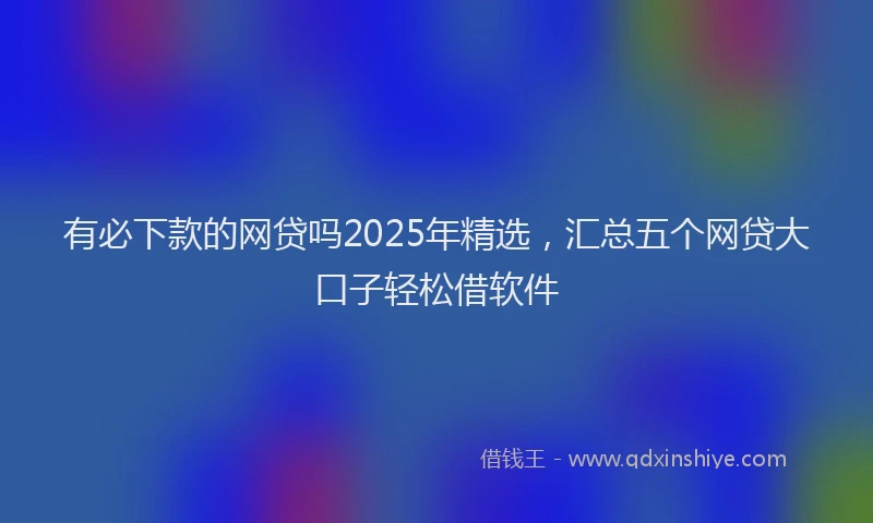 有必下款的网贷吗2025年精选，汇总五个网贷大口子轻松借软件