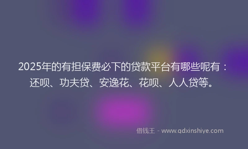 2025年的有担保费必下的贷款平台有哪些呢有：还呗、功夫贷、安逸花、花呗、人人贷等。