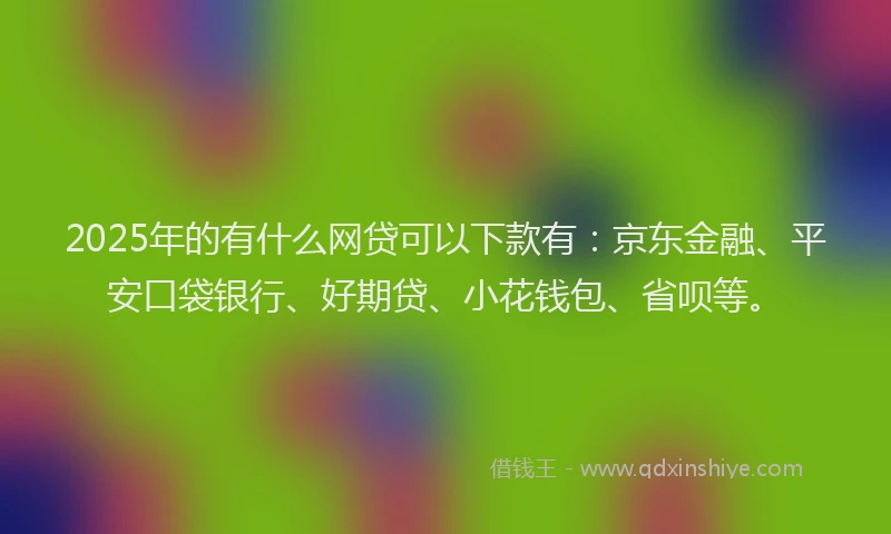 2025年的有什么网贷可以下款有：京东金融、平安口袋银行、好期贷、小花钱包、省呗等。