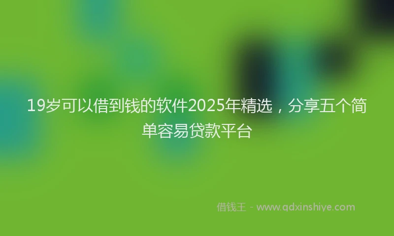 19岁可以借到钱的软件2025年精选，分享五个简单容易贷款平台