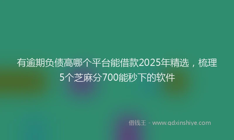 有逾期负债高哪个平台能借款2025年精选，梳理5个芝麻分700能秒下的软件