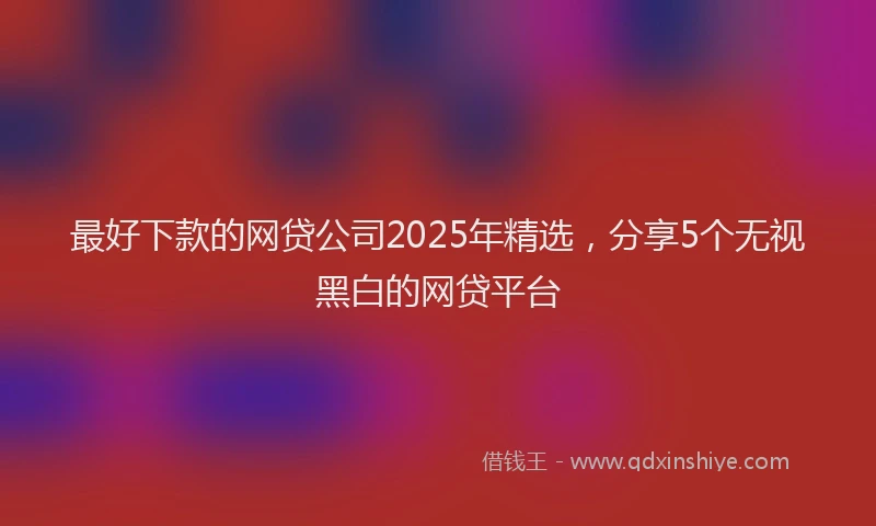 最好下款的网贷公司2025年精选，分享5个无视黑白的网贷平台