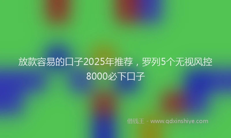 放款容易的口子2025年推荐，罗列5个无视风控8000必下口子
