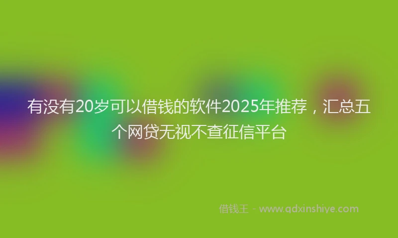有没有20岁可以借钱的软件2025年推荐，汇总五个网贷无视不查征信平台