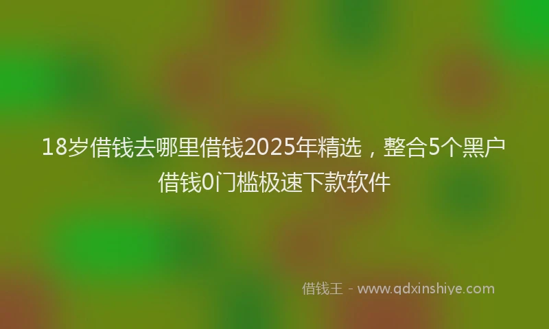 18岁借钱去哪里借钱2025年精选，整合5个黑户借钱0门槛极速下款软件