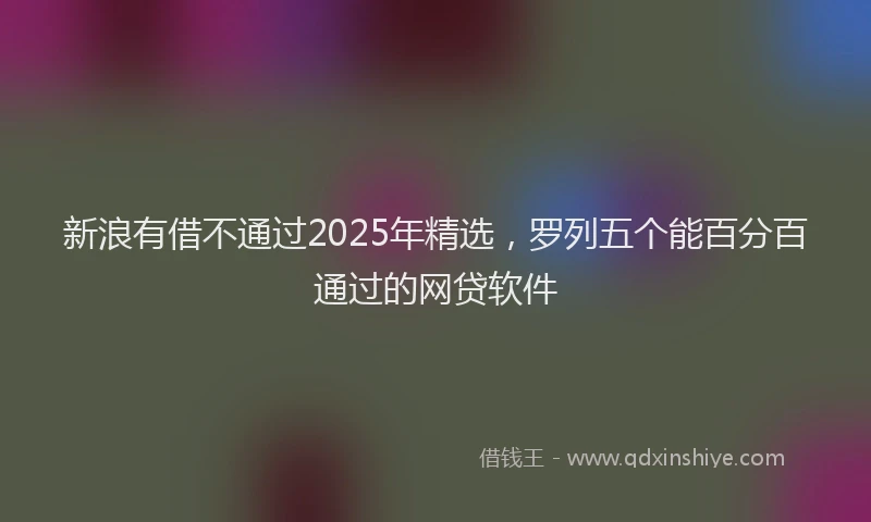 新浪有借不通过2025年精选，罗列五个能百分百通过的网贷软件