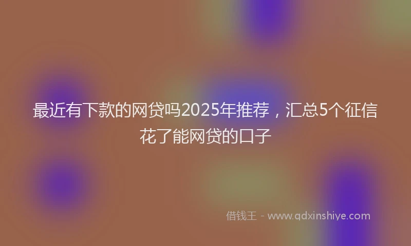 最近有下款的网贷吗2025年推荐，汇总5个征信花了能网贷的口子