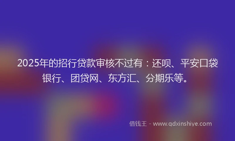 2025年的招行贷款审核不过有：还呗、平安口袋银行、团贷网、东方汇、分期乐等。