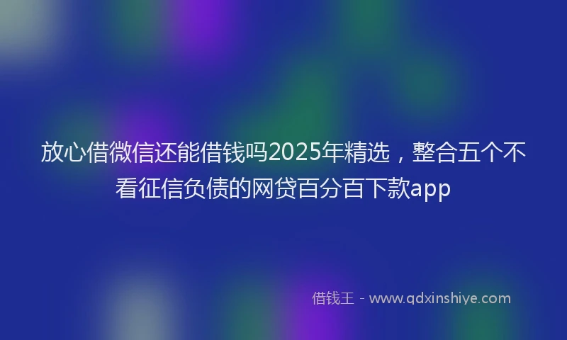 放心借微信还能借钱吗2025年精选，整合五个不看征信负债的网贷百分百下款app