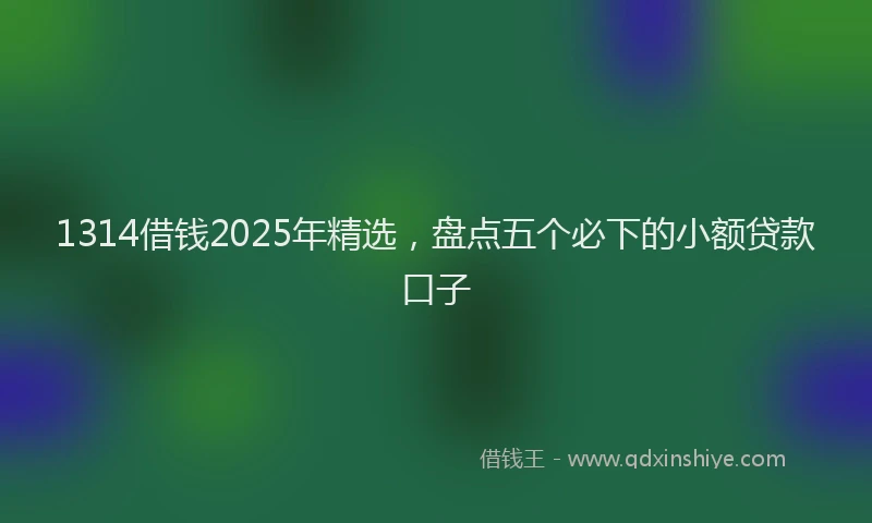 1314借钱2025年精选，盘点五个必下的小额贷款口子