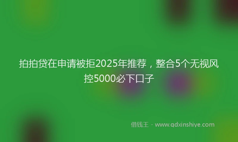 拍拍贷在申请被拒2025年推荐，整合5个无视风控5000必下口子