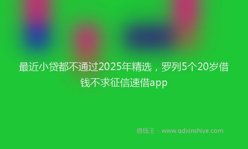 最近小贷都不通过2025年精选，罗列5个20岁借钱不求征信速借app