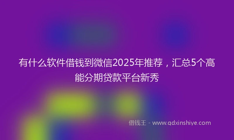 有什么软件借钱到微信2025年推荐，汇总5个高能分期贷款平台新秀