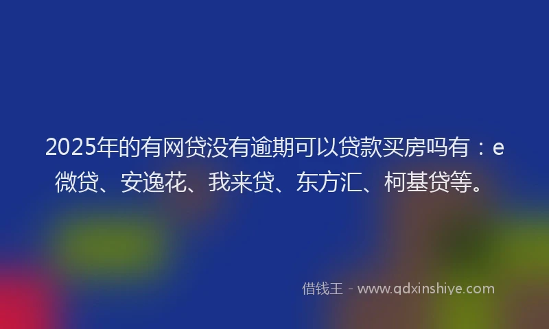 2025年的有网贷没有逾期可以贷款买房吗有：e微贷、安逸花、我来贷、东方汇、柯基贷等。