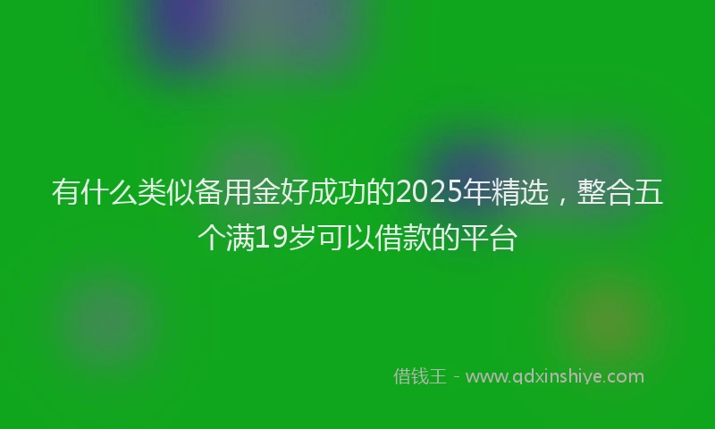 有什么类似备用金好成功的2025年精选，整合五个满19岁可以借款的平台