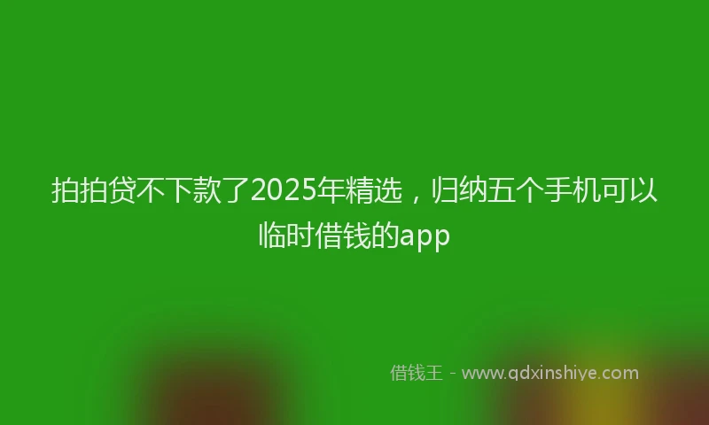 拍拍贷不下款了2025年精选，归纳五个手机可以临时借钱的app