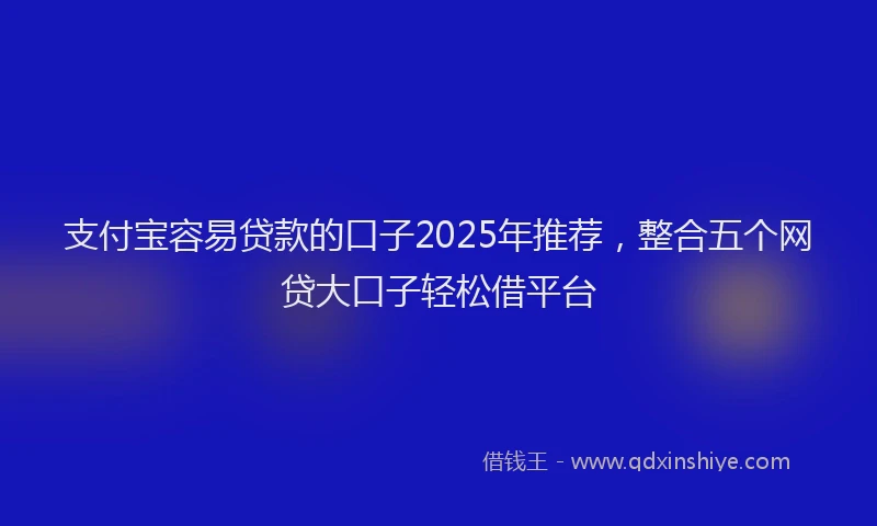 支付宝容易贷款的口子2025年推荐，整合五个网贷大口子轻松借平台