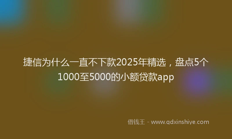 捷信为什么一直不下款2025年精选，盘点5个1000至5000的小额贷款app