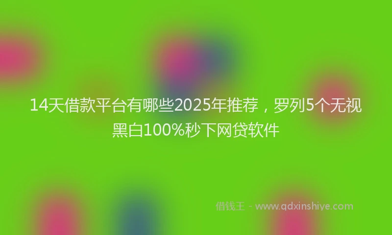 14天借款平台有哪些2025年推荐，罗列5个无视黑白100%秒下网贷软件