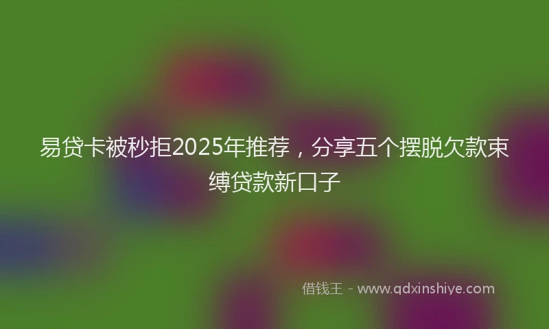 易贷卡被秒拒2025年推荐，分享五个摆脱欠款束缚贷款新口子