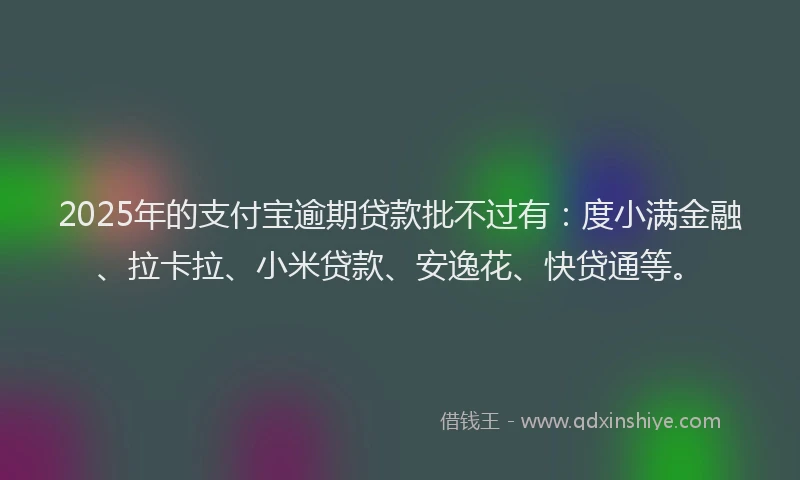 2025年的支付宝逾期贷款批不过有：度小满金融、拉卡拉、小米贷款、安逸花、快贷通等。