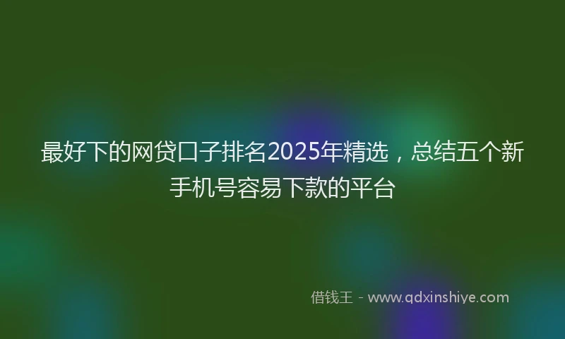 最好下的网贷口子排名2025年精选，总结五个新手机号容易下款的平台